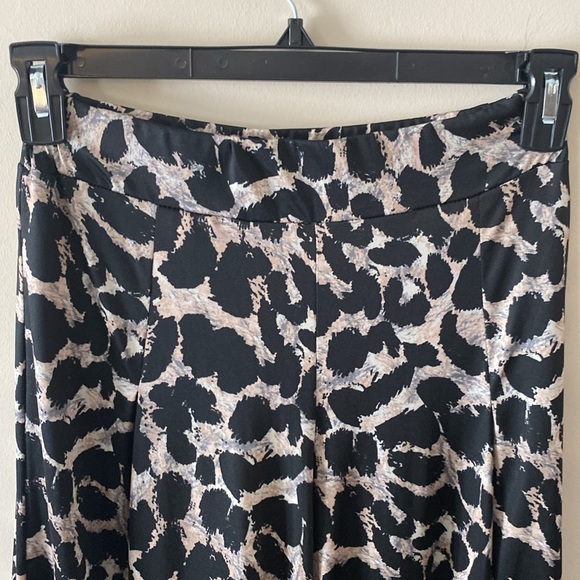 European designer women’s leopard print elastic high waist wide pants sz S/M - Picture 9 of 17
